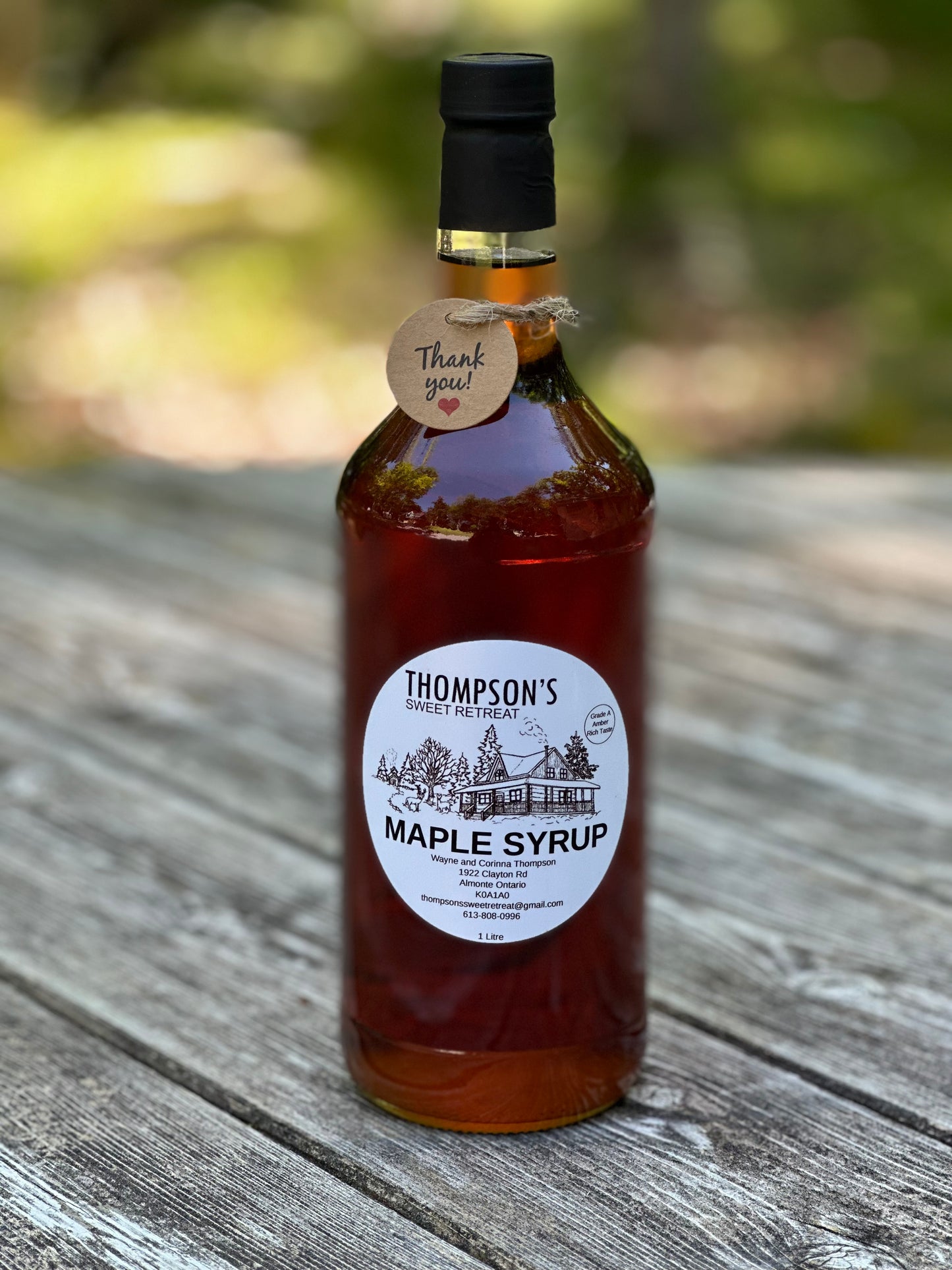 Maple Syrup 1 Litre Glass Bottle